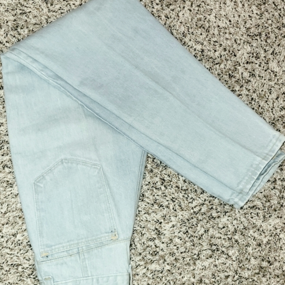 1980 HIGH WAIST DENIM 8 Retro Vintage Forenza Faded Lght Blue Y2K